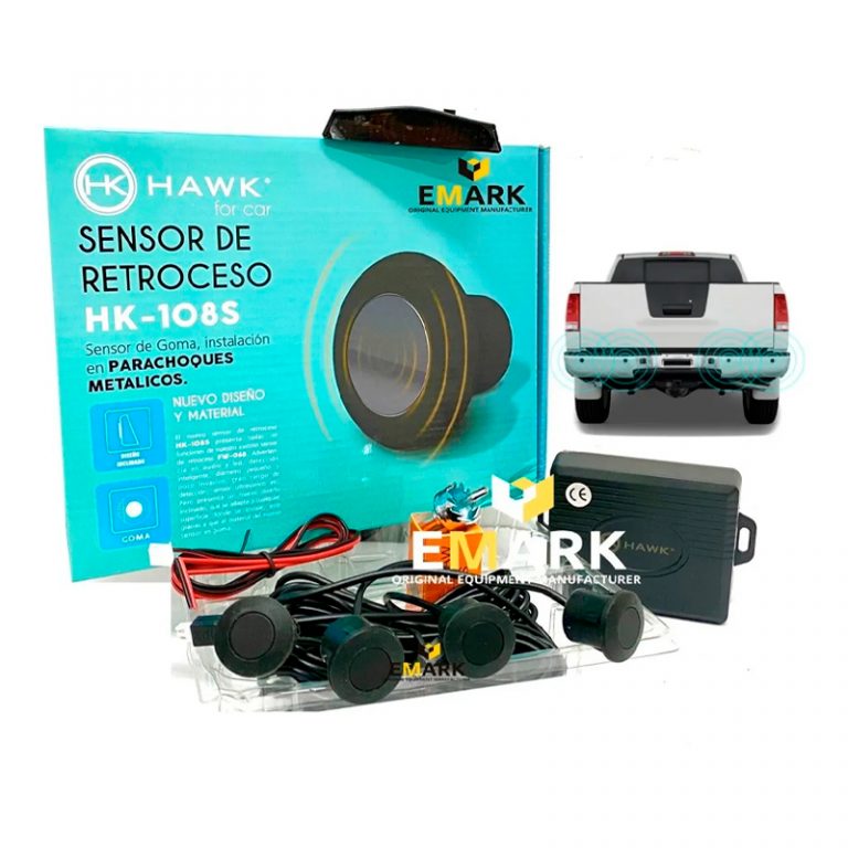 Kit Sensores Retroceso Goma Parachoques Metálico Emark