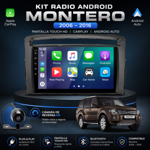 Radio Android Montero 2006-2016 CarPlay Cámara GPS Bluetooth